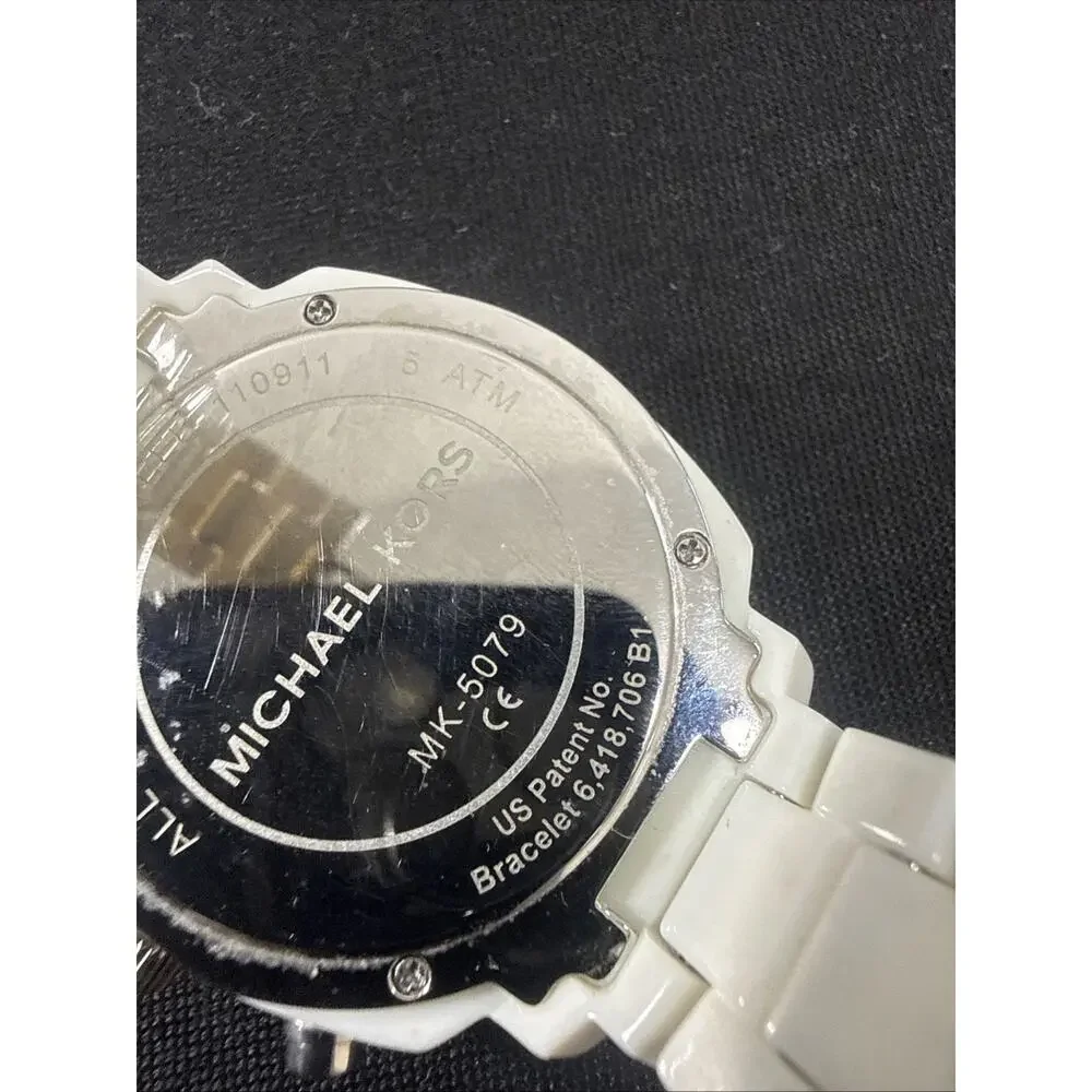 WOMENS MICHAEL KORS RUNWAY MK-5079 MOP DIAL NEW BATTERY 5.5-5.75” BAND (B29)